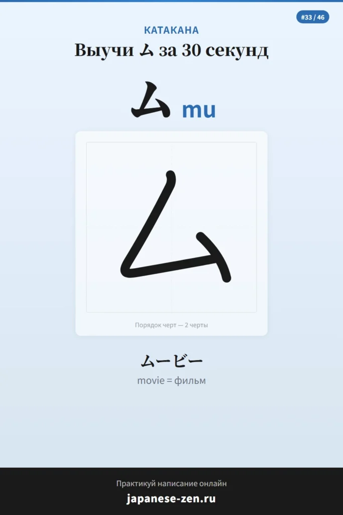 Катакана ム (MU)
